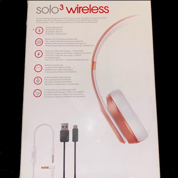 💎Beats By Dre Solo 3 Wireless Rose 🌹 Gold💎 - Picture 3 of 11